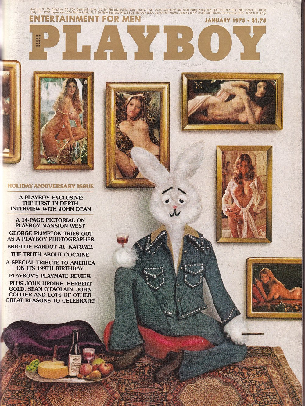 Playboy Revista USA 1975-01 John Dean George Plimpton Brigitte Bardot John Updike Herbert Gold Edición original