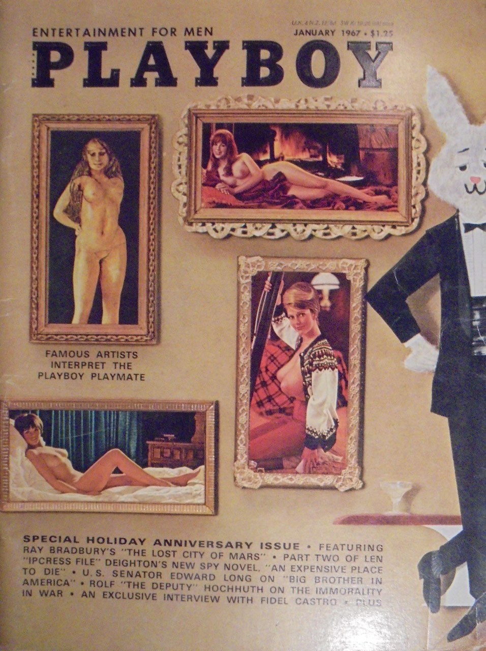 Playboy Lehti USA 1967-01 Ray Bradbury Len Deighton Edward Long Rolf Hochhuth Fidel Castro Alkuperäinen painos