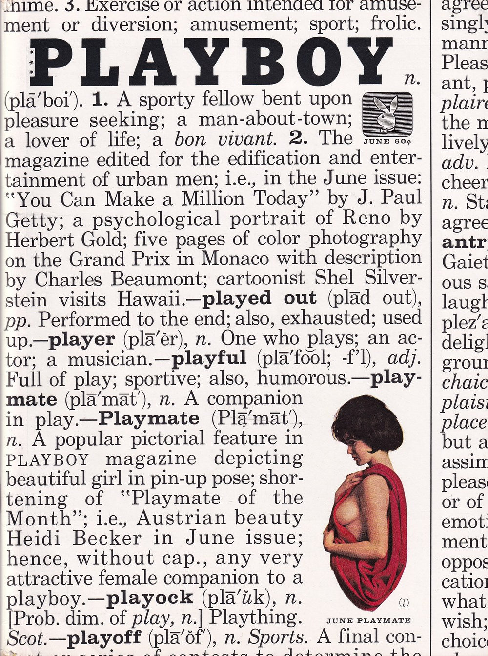 Playboy Rivista USA 1961-06 Heidi Becker J. Paul Getty Herbert Gold Charles Beaumont Shel Silverstein Edizione originale