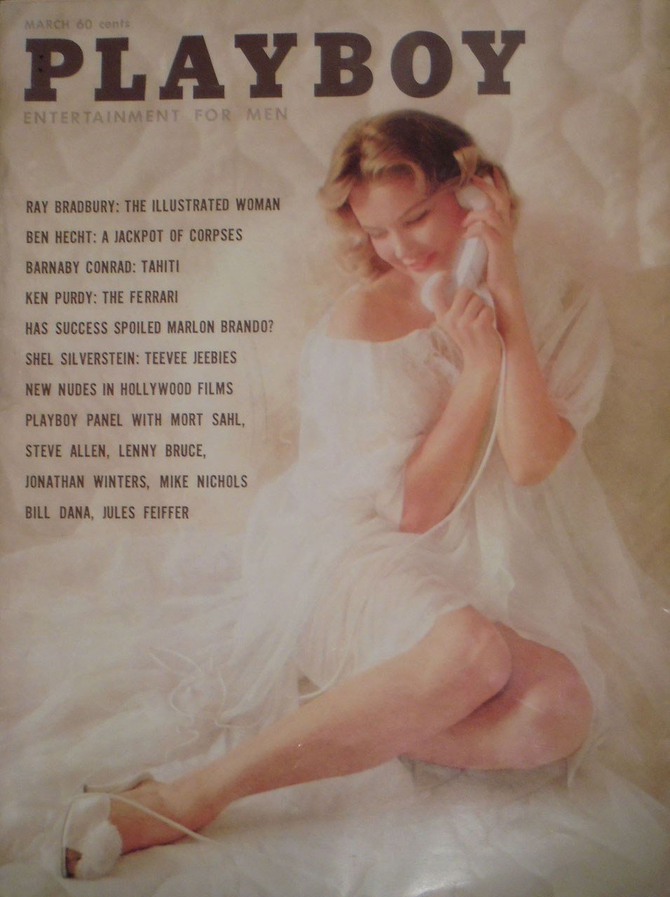 Playboy Magazine USA 1961-03 – Ray Bradbury Ben Hecht Barnaby Conrad Ken Purdy Marlon Brando – Édition originale