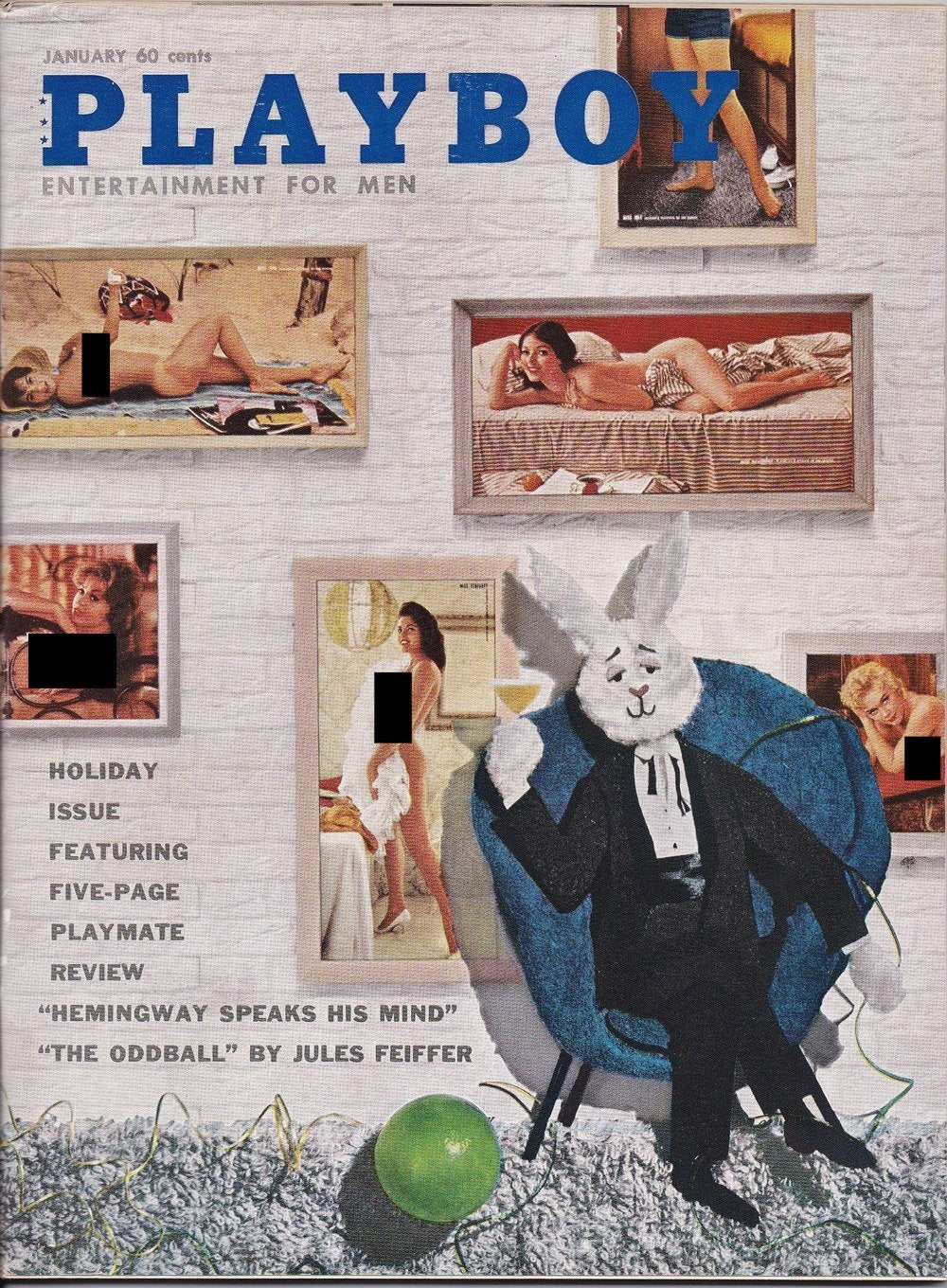 Playboy Revista USA 1961-01 Ernest Hemingway Jules Feiffer Edição original