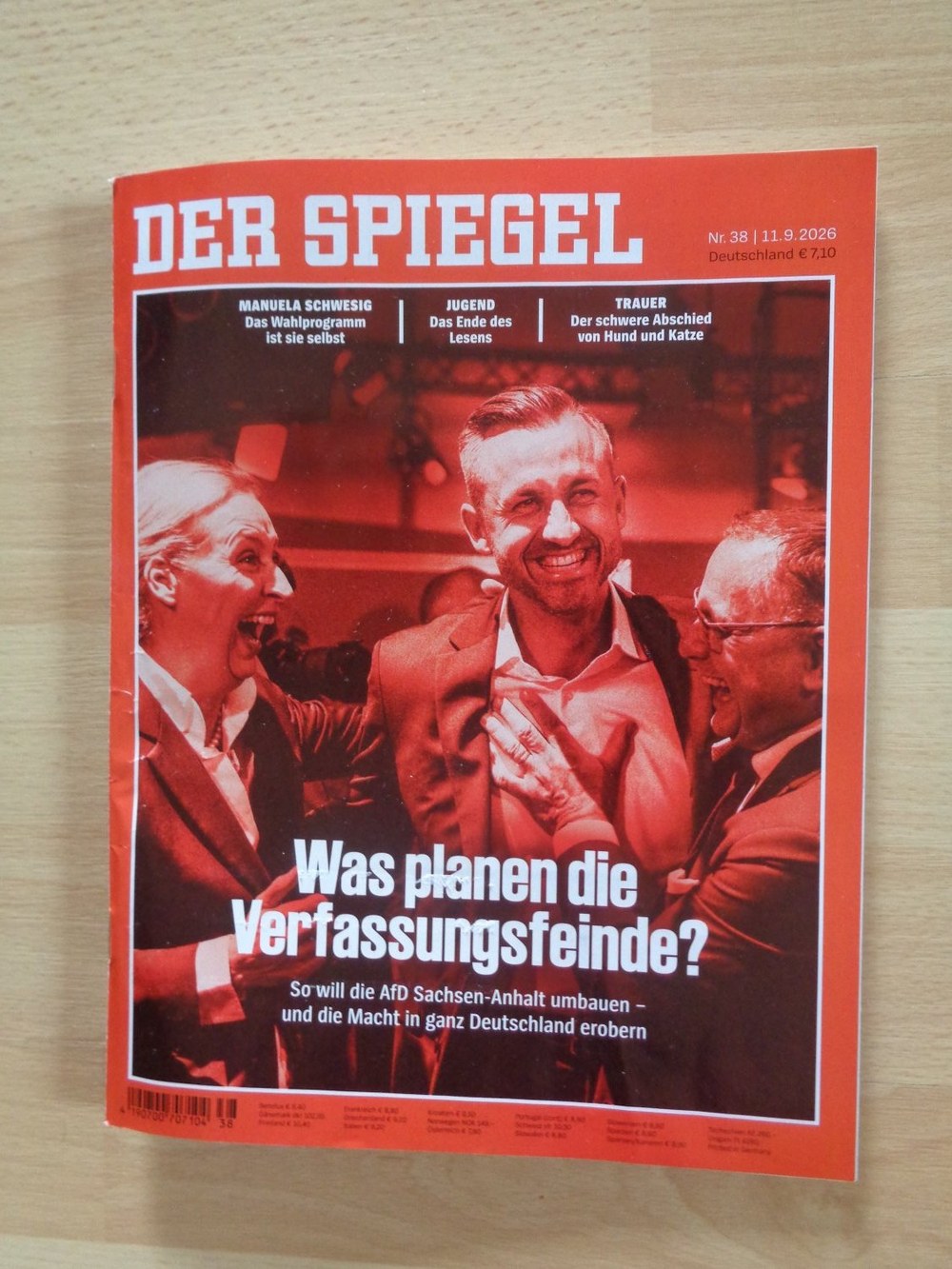 Der Spiegel Magasin Tyskland 2026-38 – Björn Höcke Manuela Schwesig AfD – Originalutgåva