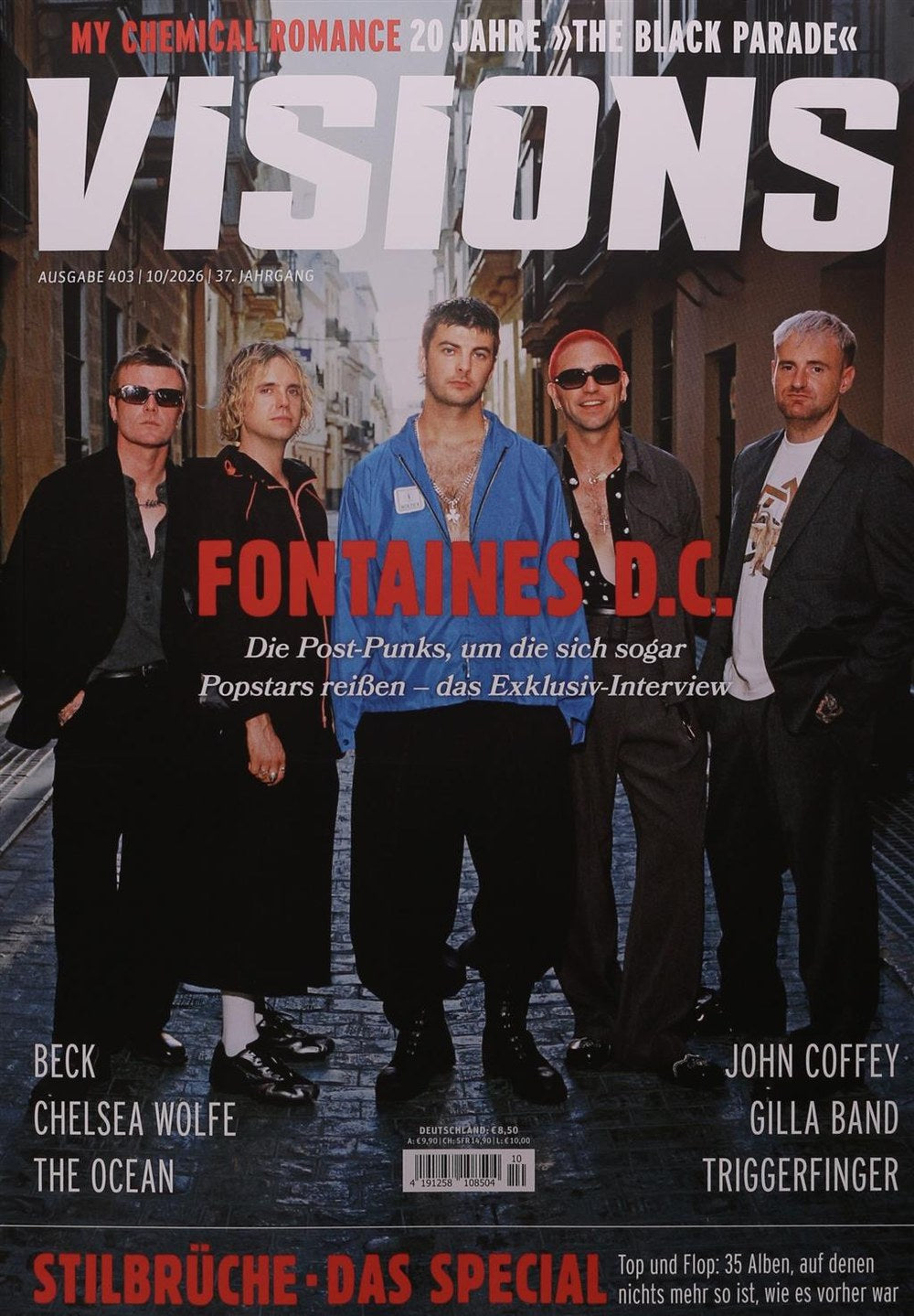 Visions Revista Alemanha 2026-10 – Fontaines D.C. Beck Chelsea Wolfe My Chemical Romance The Ocean – Edição original
