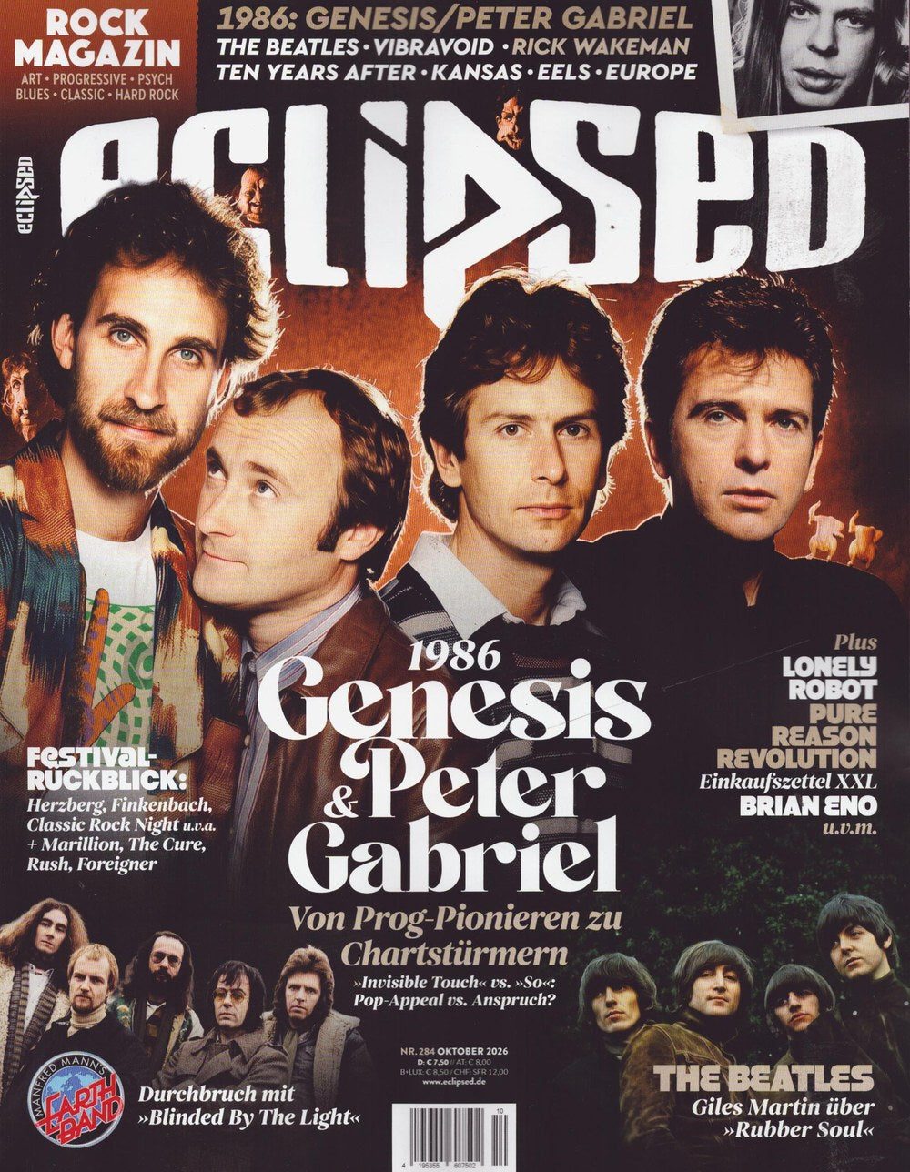 Eclipsed Magazine Allemagne 2026-10 – Genesis Peter Gabriel The Beatles Brian Eno Manfred Mann's Earth Band – Édition originale