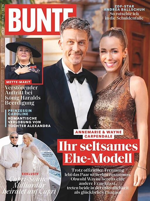 Bunte Revista Alemanha 2026-39 – Wayne Carpendale Annemarie Carpendale Mette-Marit Andrea Ballschuh – Edição original