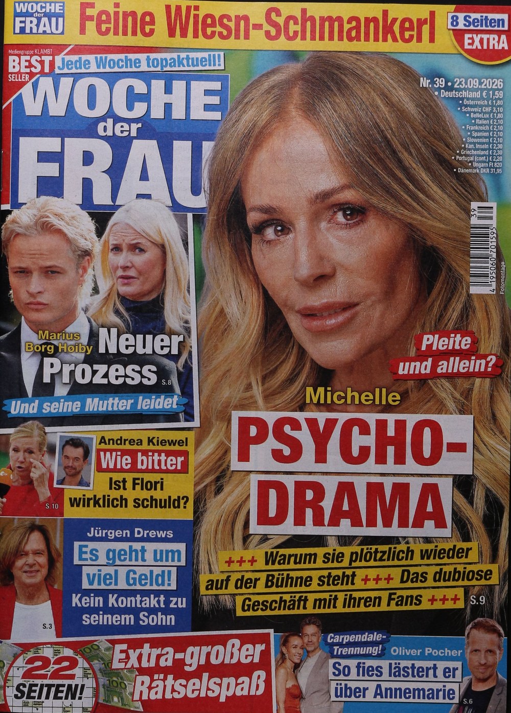Woche Der Frau Magasin Tyskland 2026-39 – Michelle Marius Borg Høiby Mette-Marit Andrea Kiewel Jürgen Drews – Originalutgåva