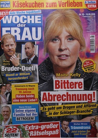 Woche Der Frau Lehti Saksa 2026-38 – Maite Kelly Prince Harry Prince William Hansi Kraus Stefan Mross – Alkuperäinen painos