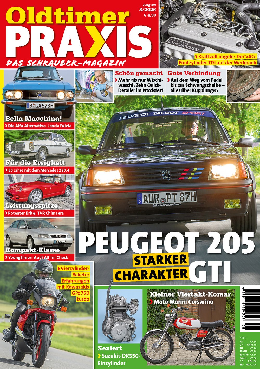 Oldtimer Praxis Magazin Deutschland 2026-08 Peugeot 205 GTI Oldtimer Lancia Fulvia
