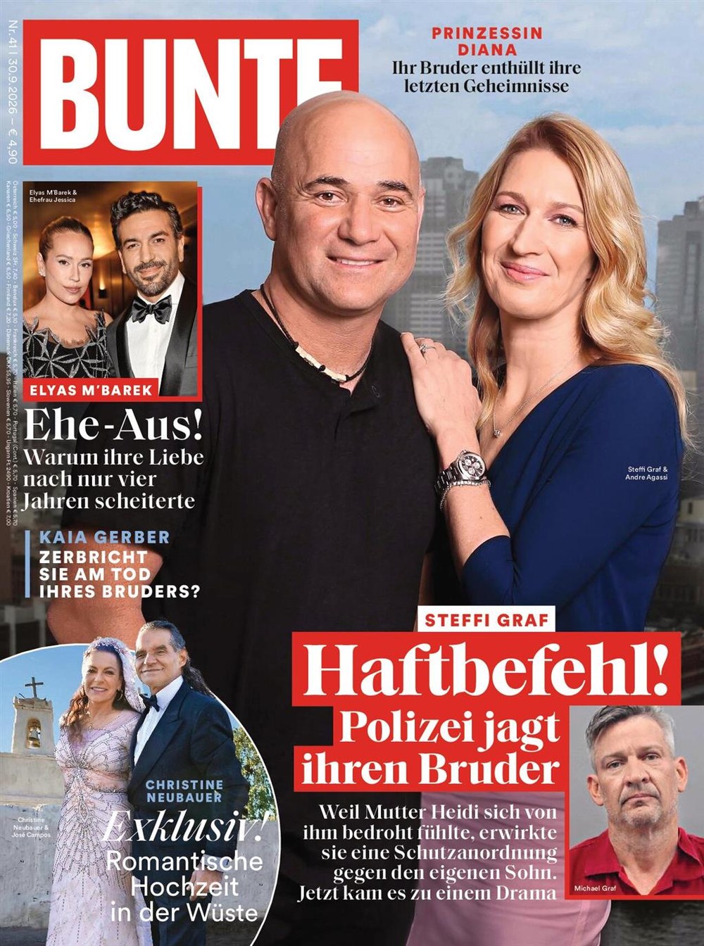 Bunte Magasin Tyskland 2026-41 – Steffi Graf Andre Agassi Michael Graf Elyas M'Barek Christine Neubauer – Originalutgåva