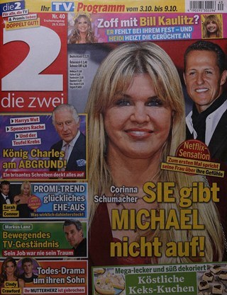 Die Zwei Magasin Tyskland 2026-40 – Corinna Schumacher Michael Schumacher Bill Kaulitz König Charles III. Markus Lanz – Originaludgave