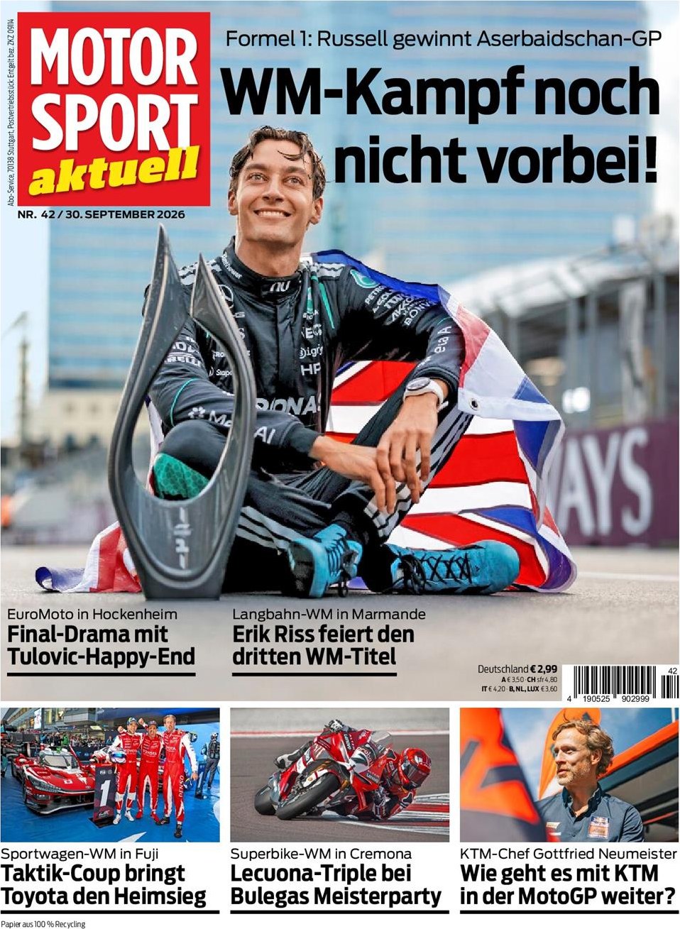 Motorsport Aktuell Magazin Deutschland 2026-42 George Russell Erik Riss Iker Lecuona Gottfried Neumeister