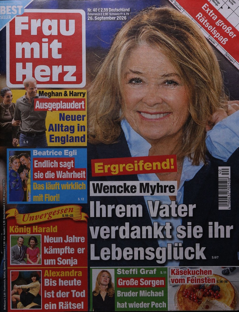 Frau Mit Herz 2026-40 – Wencke Myhre Meghan Markle Prince Harry Beatrice Egli Florian Silbereisen – Originele uitgave
