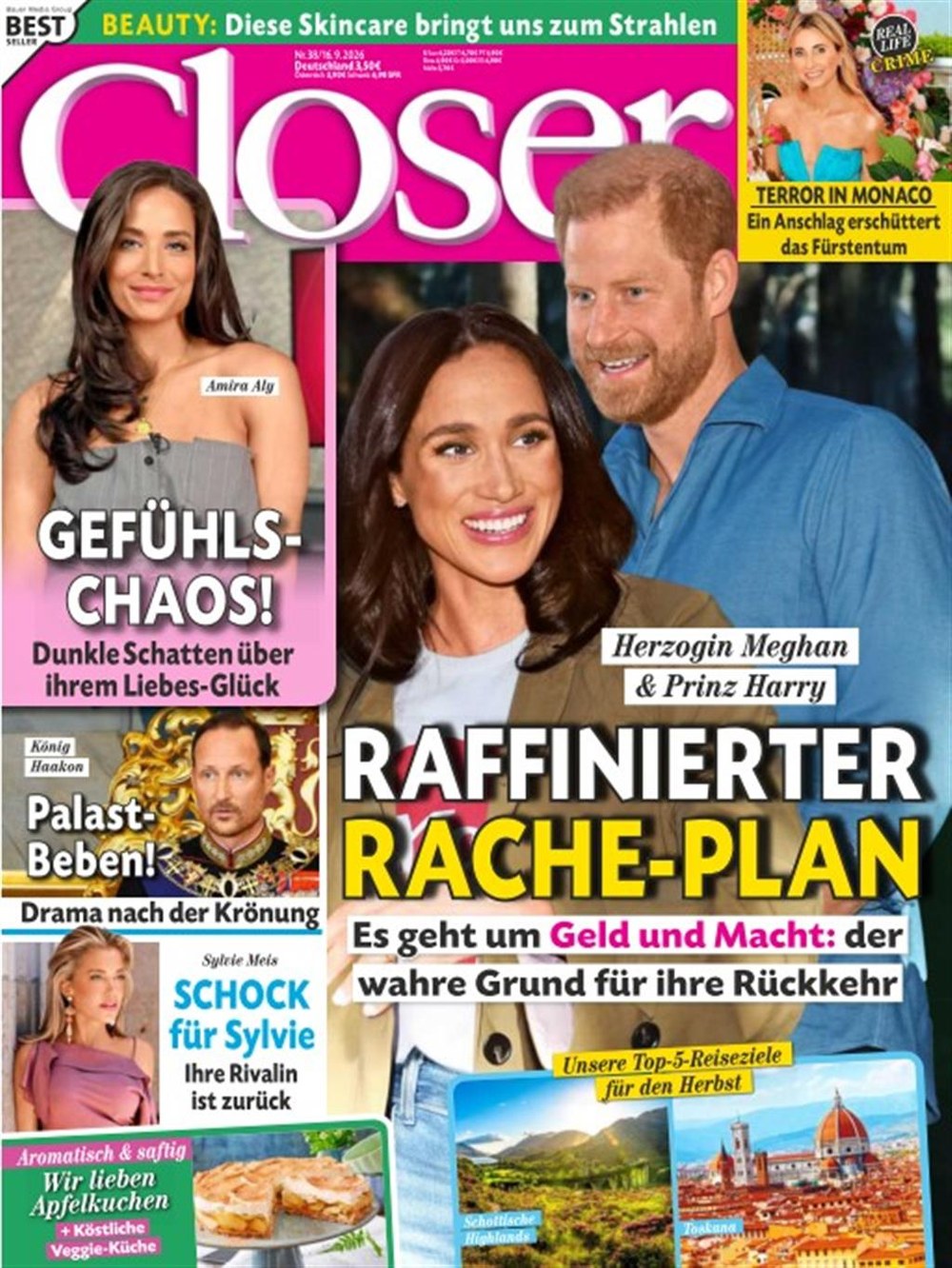 Closer Tijdschrift Duitsland 2026-38 – Meghan Markle Prince Harry Amira Aly Sylvie Meis Haakon Von Norwegen – Originele uitgave