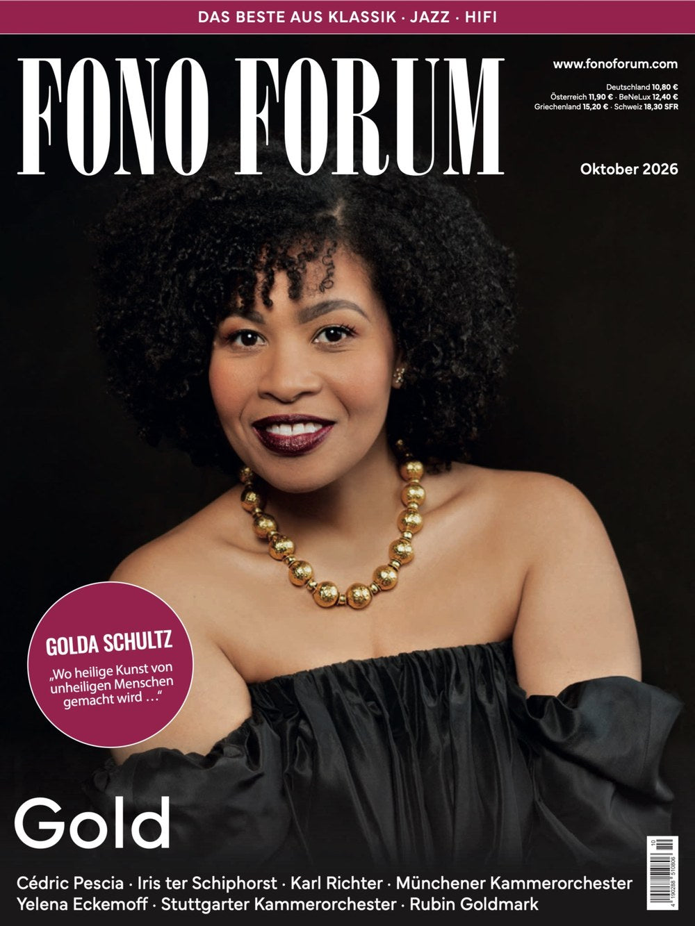Fono Forum Rivista Germania 2026-10 – Golda Schultz Cédric Pescia Iris Ter Schiphorst Karl Richter Yelena Eckemoff – Edizione originale