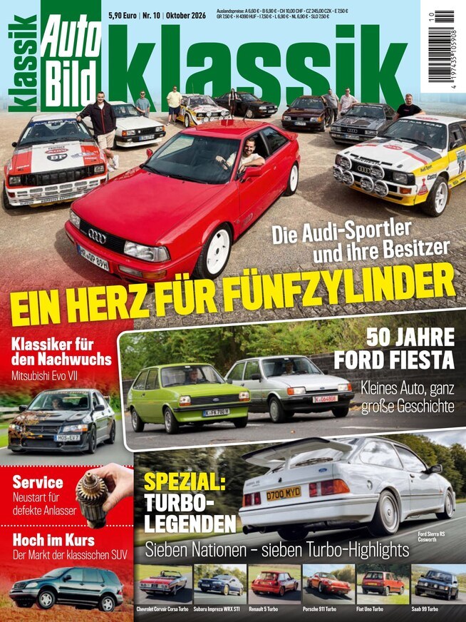 Auto Bild Klassik Magazin Deutschland 2026-10 Audi Fünfzylinder Audi Sportler Klassische Automobile