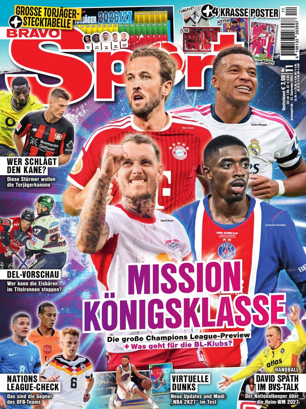 Bravo Sport Revista Alemanha 2026-11 – Harry Kane Kylian Mbappé Ousmane Dembélé David Raum David Späth – Edição original