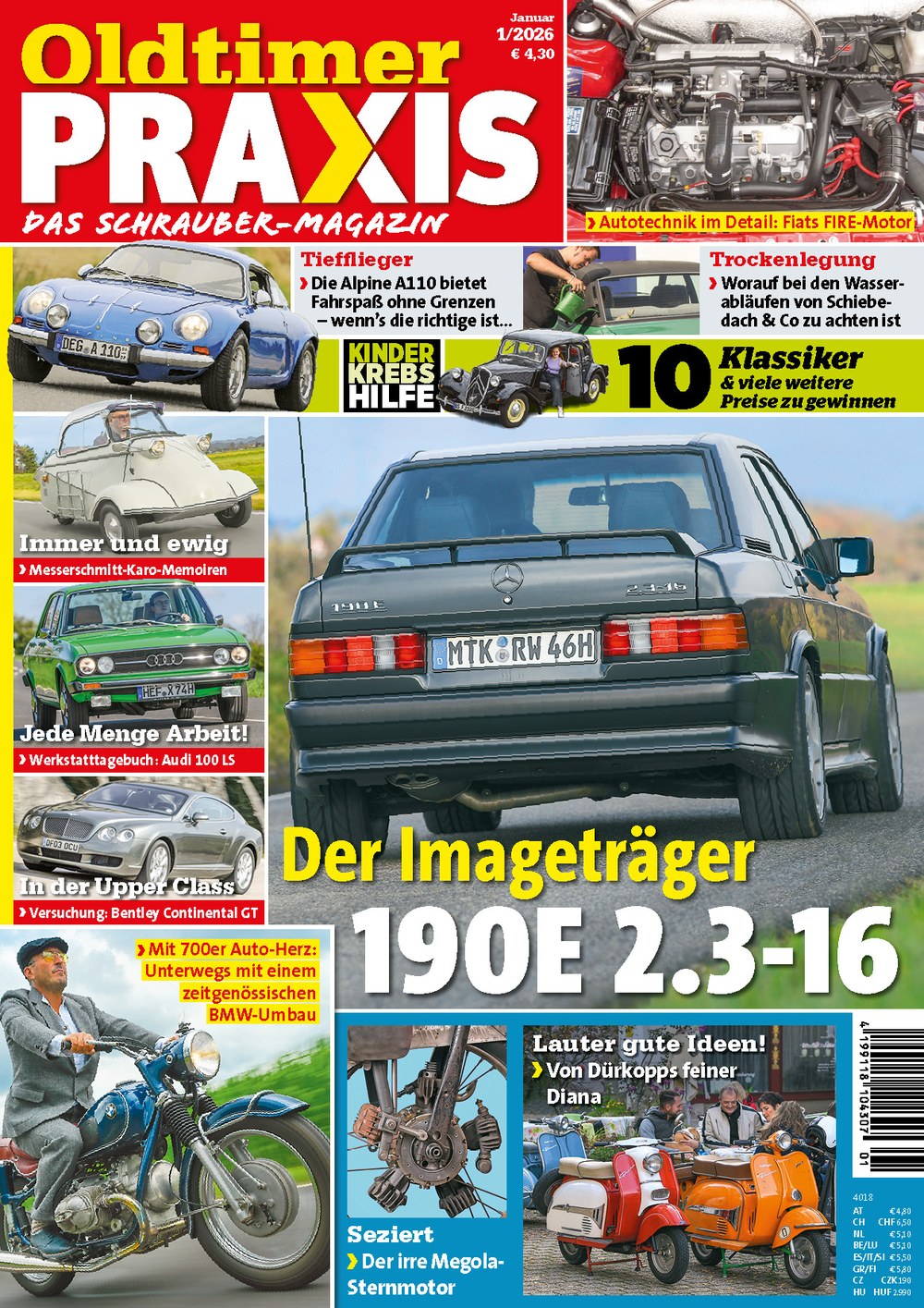 Oldtimer Praxis Magazin Deutschland 2026-01 Mercedes-Benz 190E 2.3-16 Oldtimer Alpine A110