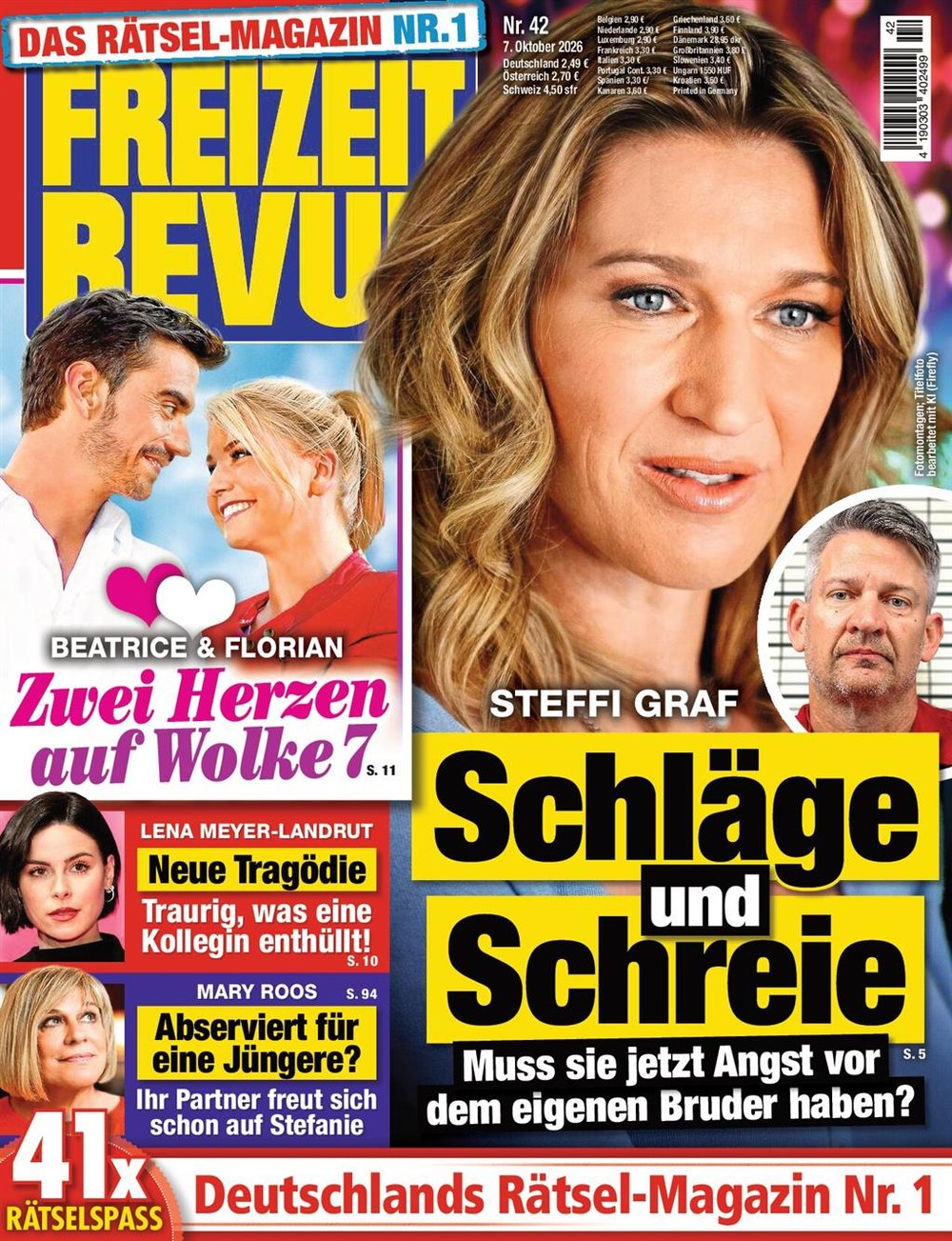 Freizeit Revue Magasin Tyskland 2026-42 – Steffi Graf Beatrice Egli Florian Silbereisen Lena Meyer-Landrut Mary Roos – Originalutgåva