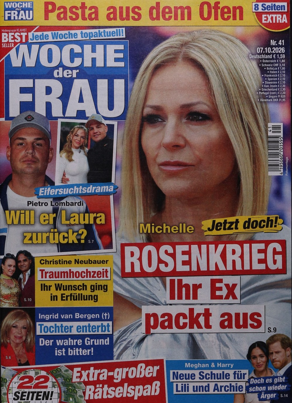 Woche Der Frau Magasin Tyskland 2026-41 – Michelle Pietro Lombardi Laura Maria Rypa Christine Neubauer Ingrid Van Bergen – Originalutgåva