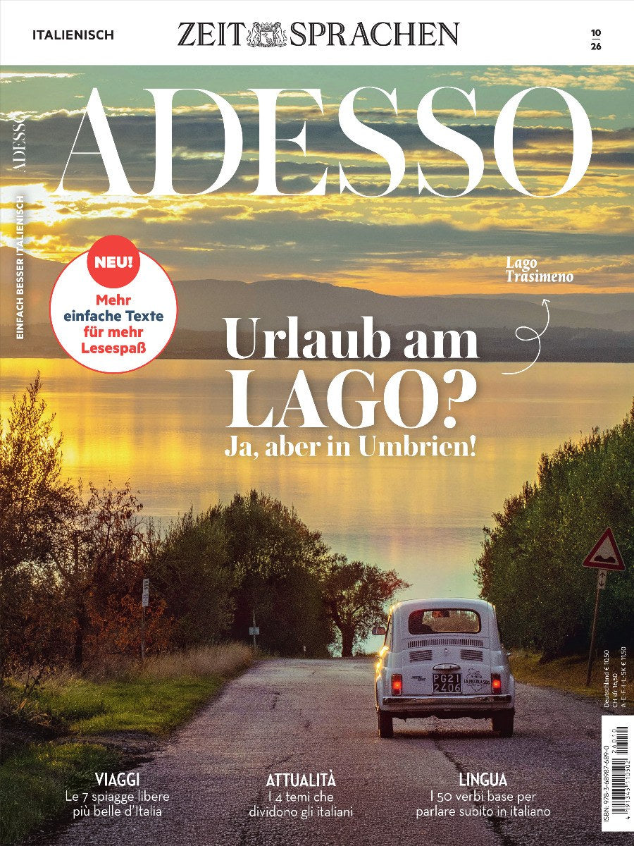 Adesso, Italienisch-magazin Magazin Deutschland 2026-10 Italienisch Lernen Lago Trasimeno Umbrien