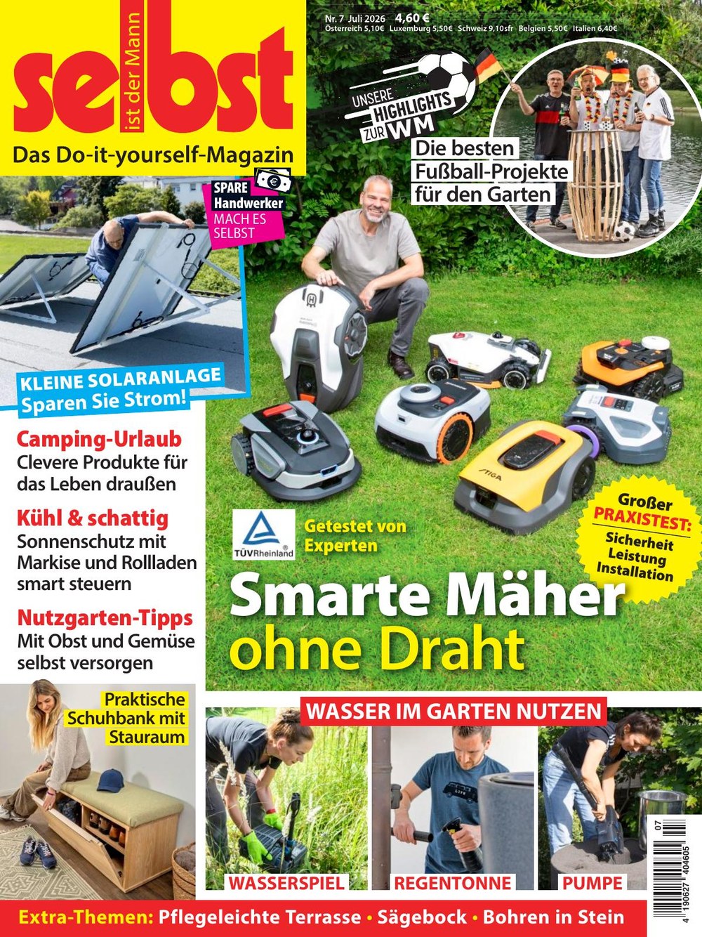 Selbst Ist Der Mann 2026-07 Mähroboter Ohne Begrenzungsdraht TÜV Rheinland Praxistest Solaranlage