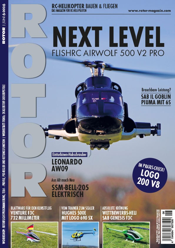 Rotor 2026-06 RC-Hubschrauber Modellbau FlishRC Airwolf 500 V2 Pro