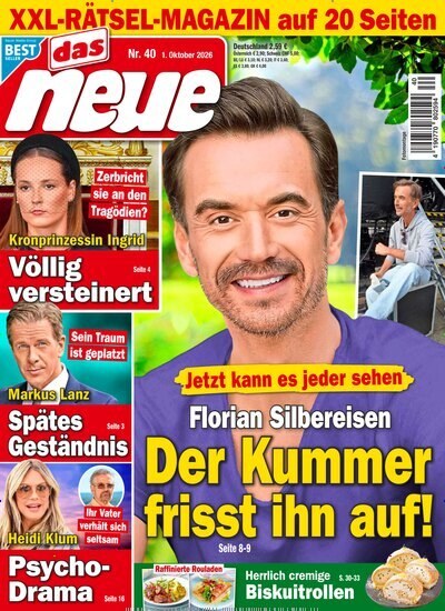 Das Neue Blatt 2026-40 – Florian Silbereisen Kronprinzessin Ingrid Markus Lanz Heidi Klum – Alkuperäinen painos