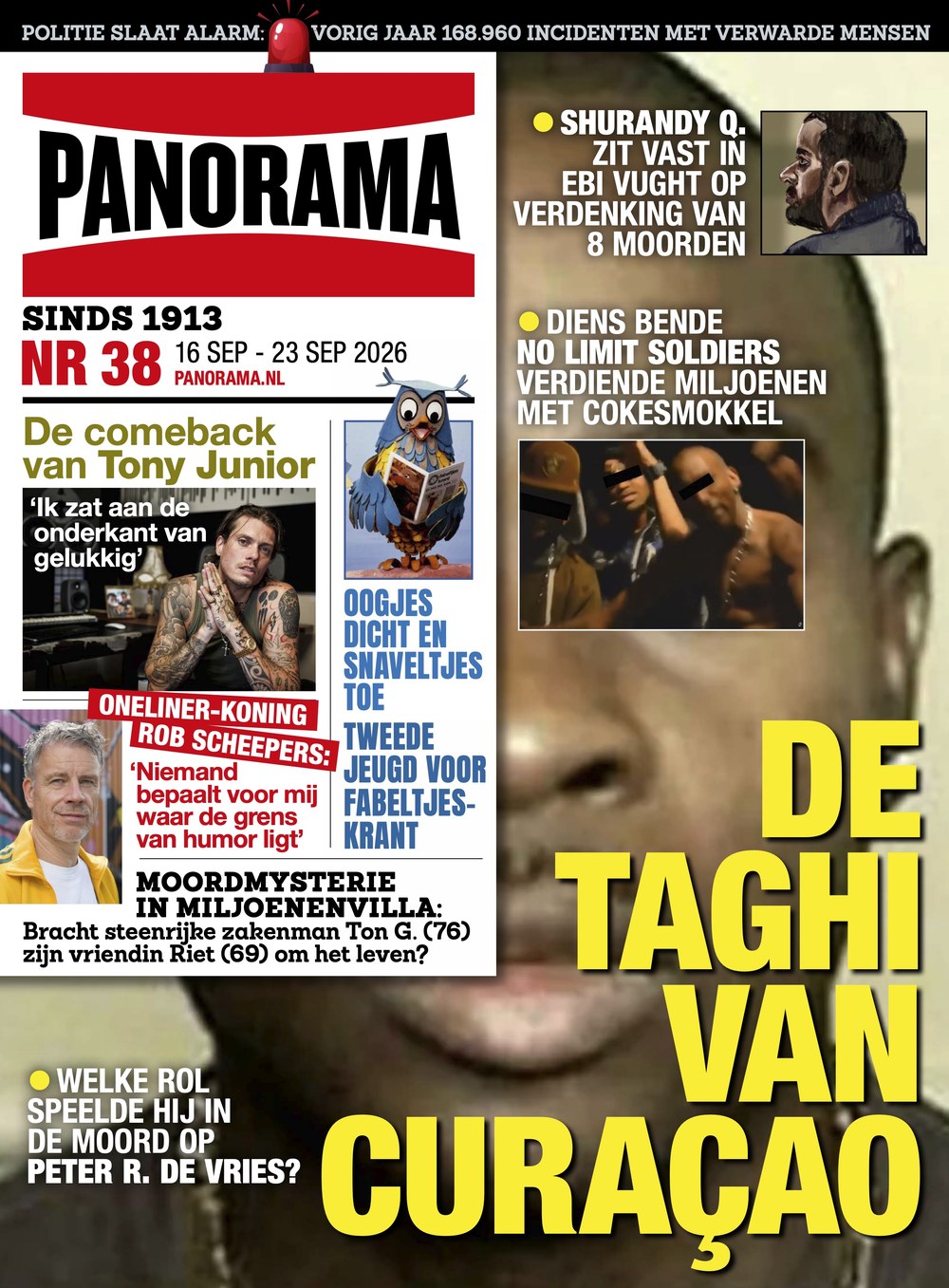 Panorama Revista Países Bajos 2026-38 – Shurandy Q. Tony Junior Rob Scheepers Peter R. De Vries Ton G. – Edición original