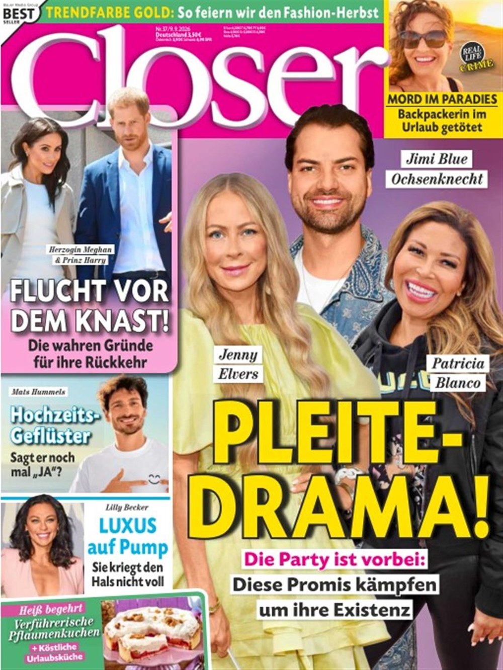 Closer Magazin Deutschland 2026-37 Jenny Elvers Patricia Blanco Jimi Blue Ochsenknecht Meghan Markle Prince Harry