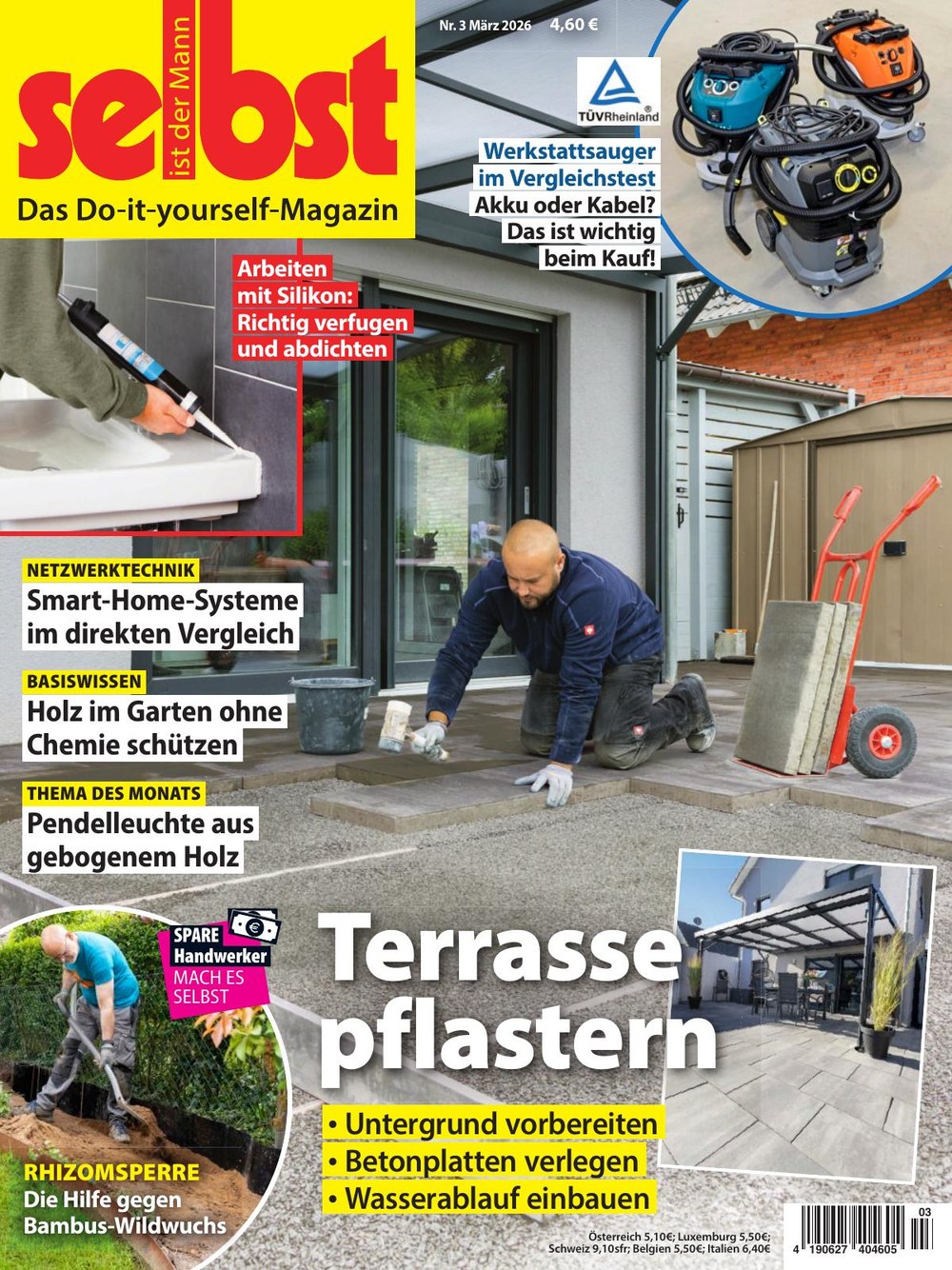 Selbst Ist Der Mann 2026-03 Terrasse Pflastern Untergrund Vorbereiten Betonplatten Verlegen
