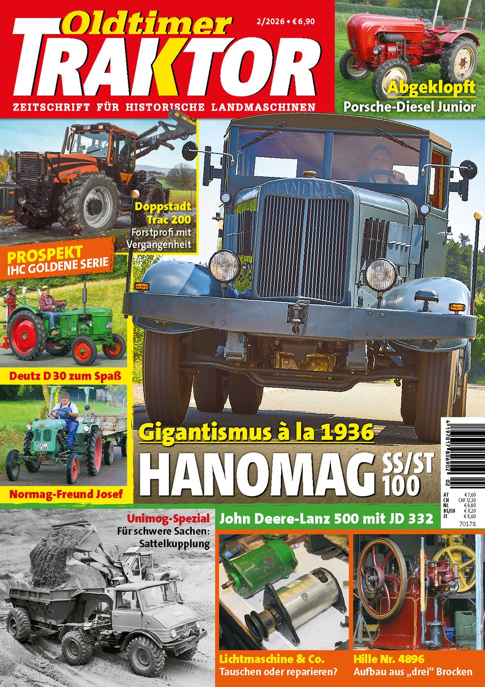 Oldtimer Traktor Magazin Deutschland 2026-02 Hanomag SS/ST 100 Historische Landmaschinen Oldtimer-Traktoren
