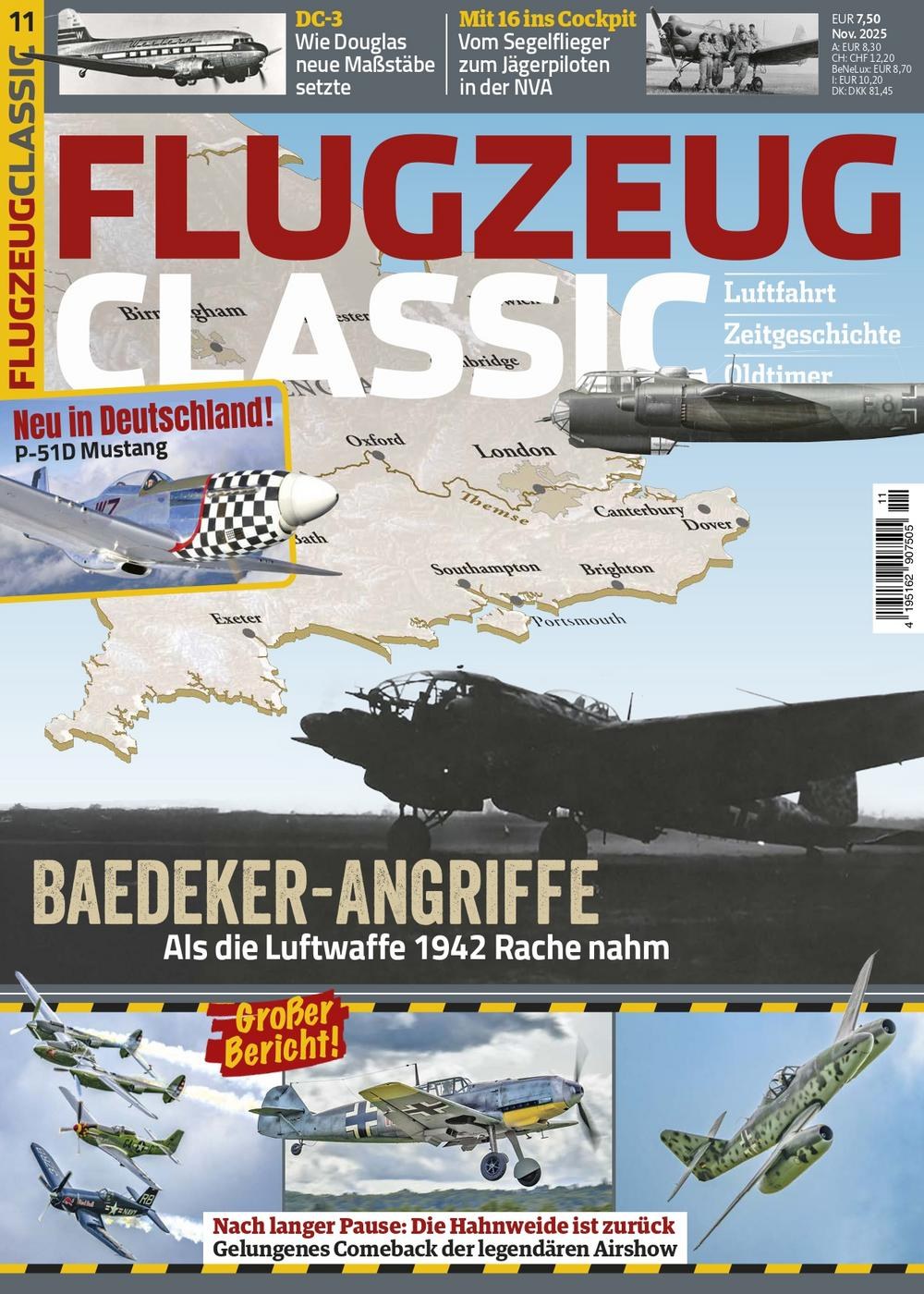 Flugzeug Classics Magazin Deutschland 2025-11 Zweiter Weltkrieg Baedeker-Angriffe 1942 Luftwaffe