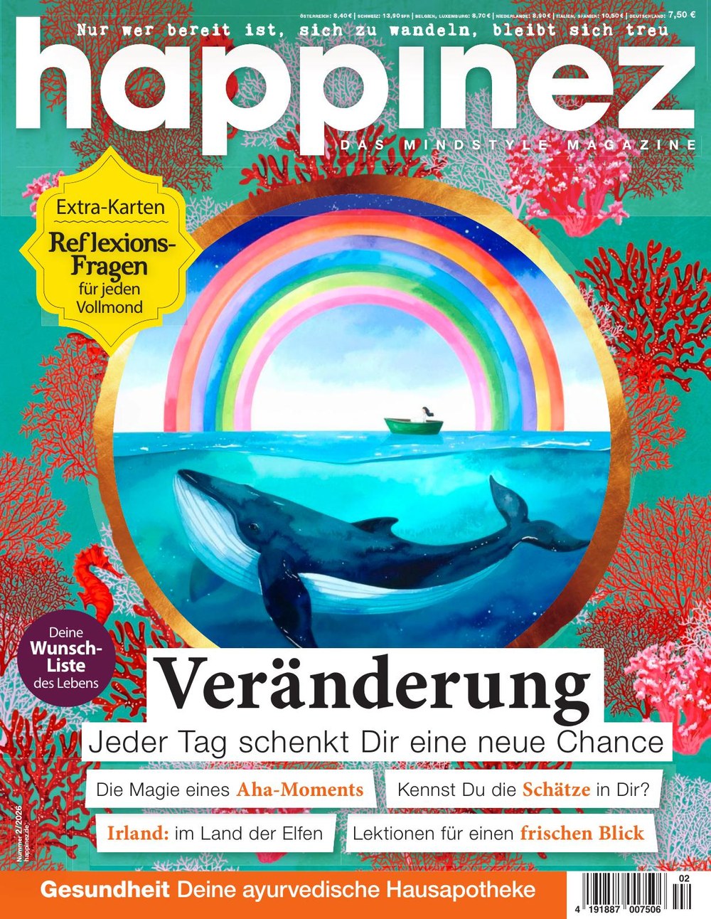 Happinez Magazin Deutschland 2026-02 Veränderung Achtsamkeit Selbstfindung