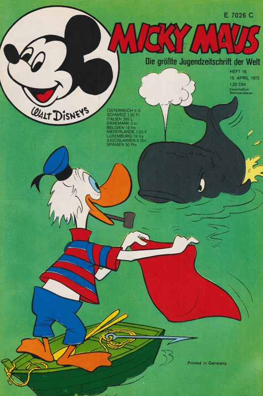 Micky Maus Magazine Germany 1972-16 – Donald Duck Micky Maus – Original Print Issue