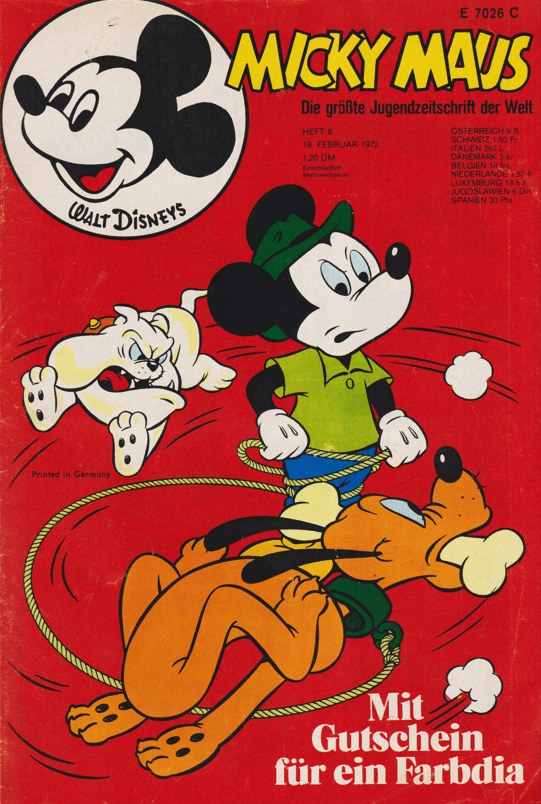 Micky Maus Lehti Saksa 1972-08 – Micky Maus Pluto – Alkuperäinen painos