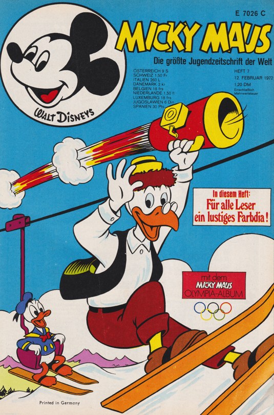 Micky Maus Revista Alemania 1972-07 – Donald Duck Mickey Mouse – Edición original