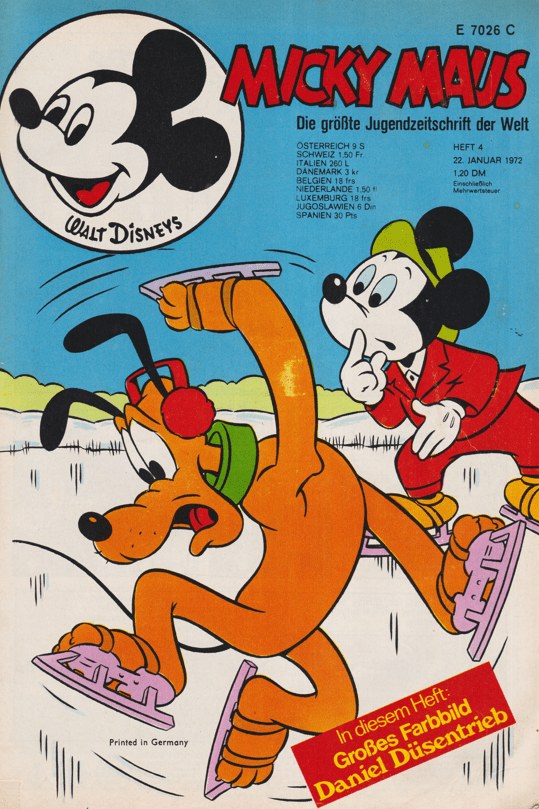 Micky Maus Magazine Germany 1972-04 – Micky Maus Pluto Daniel Düsentrieb – Original Print Issue