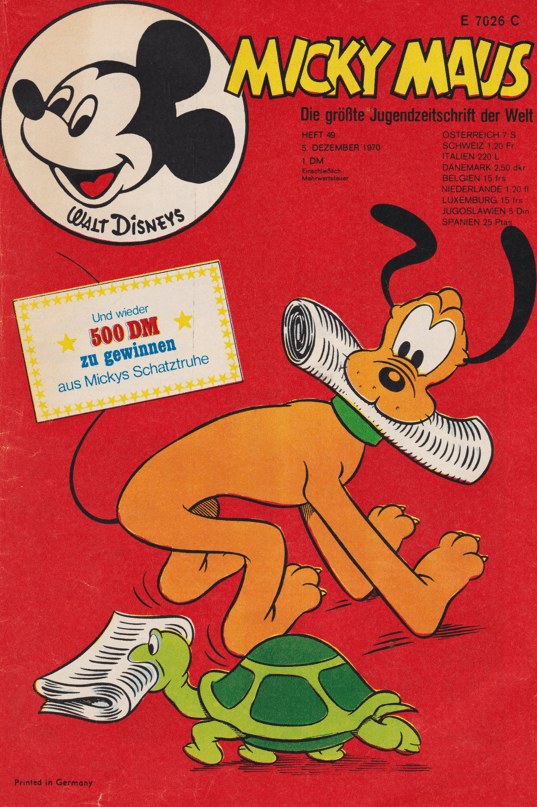 Micky Maus Lehti Saksa 1970-49 – Mickey Mouse Pluto – Alkuperäinen painos