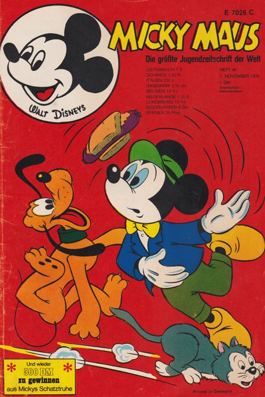 Micky Maus Magazine Germany 1970-45 – Micky Maus Pluto – Original Print Issue