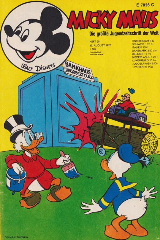 Micky Maus Lehti Saksa 1970-35 – Micky Maus Dagobert Duck Donald Duck – Alkuperäinen painos
