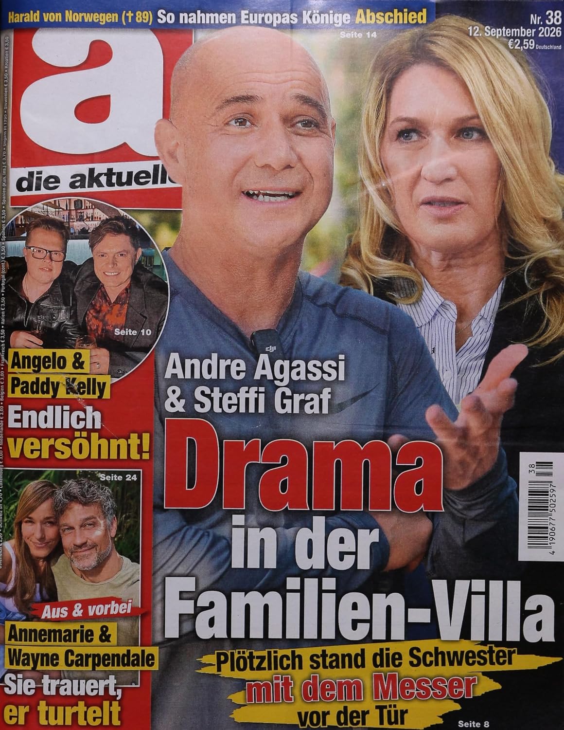 Die Aktuelle Rivista Germania 2026-38 – Andre Agassi Steffi Graf Angelo Kelly Paddy Kelly Annemarie Carpendale – Edizione originale