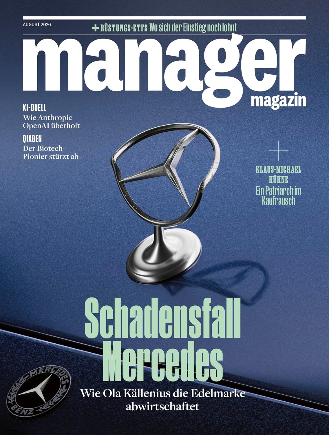 Manager Magasin Tyskland 2026-08 – Ola Källenius Klaus-Michael Kühne Anthropic OpenAI Qiagen – Originaludgave