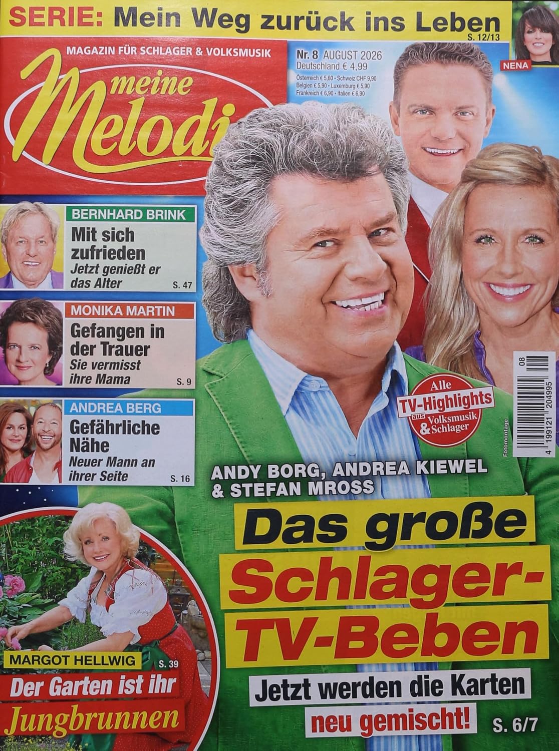 Meine Melodie Tijdschrift Duitsland 2026-08 – Andy Borg Andrea Kiewel Stefan Mross Margot Hellwig Bernhard Brink – Originele uitgave