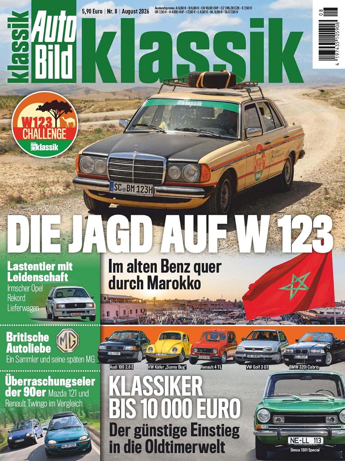 Auto Bild Klassik Magasin Tyskland 2026-08 Originalutgåva