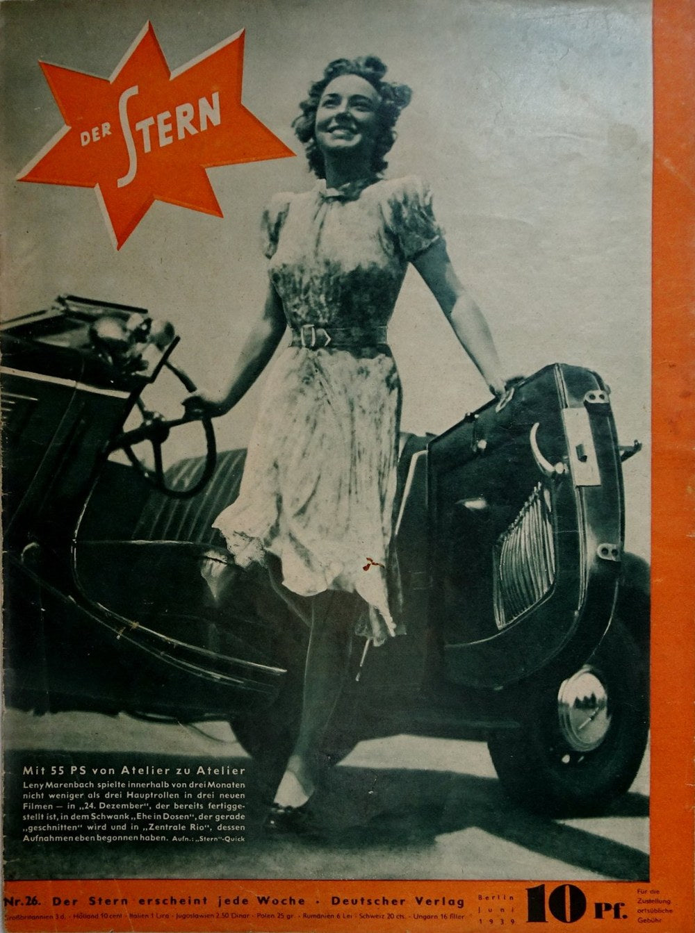 Stern Magazine Allemagne 1939-26 – Leny Marenbach – Édition originale