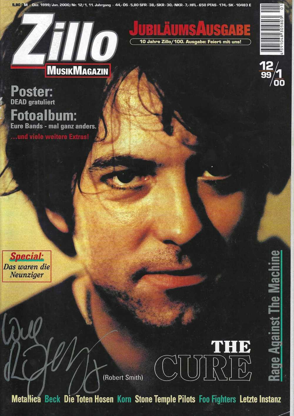 Zillo Magasin Tyskland 1999-12 – Robert Smith Metallica Beck Die Toten Hosen Korn – Originalutgåva