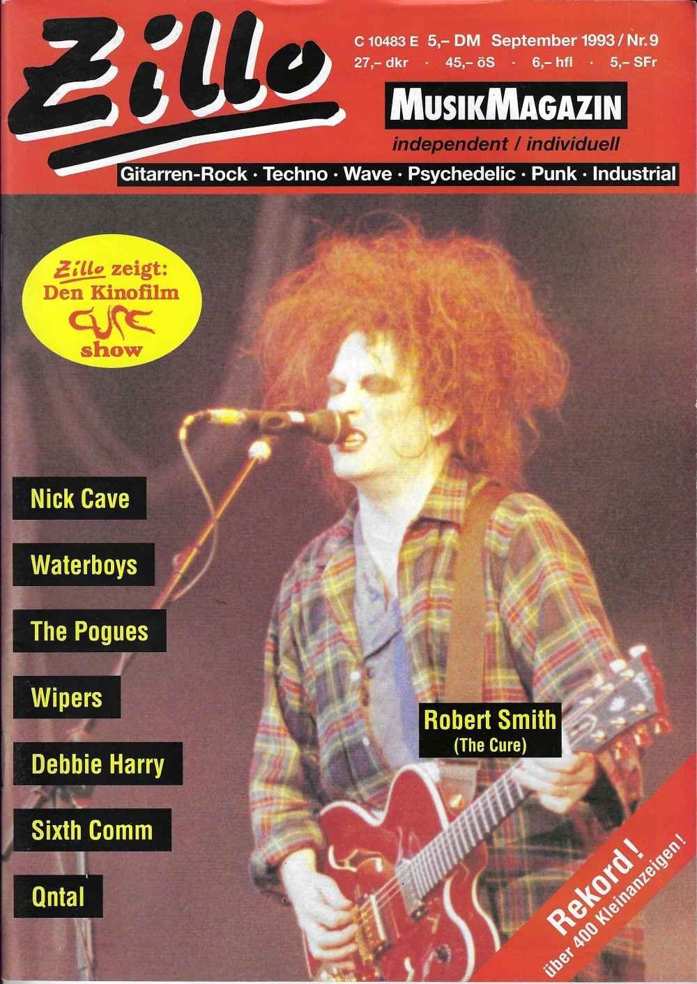 Zillo Magasin Tyskland 1993-09 – Robert Smith Nick Cave Debbie Harry The Cure Waterboys – Originaludgave