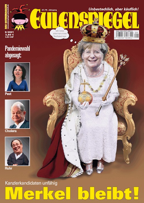 Eulenspiegel Magazine Germany 2021-09 – Angela Merkel Annalena Baerbock Olaf Scholz Armin Laschet – Original Print Issue