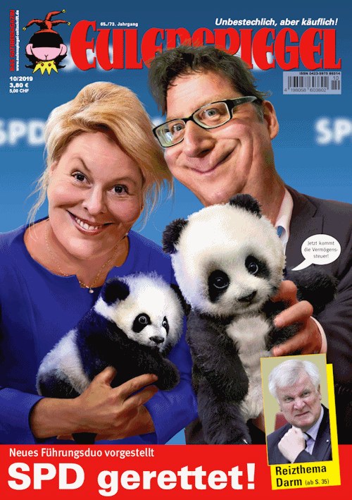 Eulenspiegel Magazine Germany 2019-10 – Franziska Giffey Robert Habeck Horst Seehofer – Original Print Issue