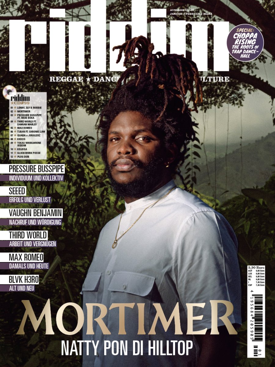 Riddim Rivista Germania 2020-01 – Mortimer Pressure Busspipe Vaughn Benjamin Max Romeo Seeed – Edizione originale